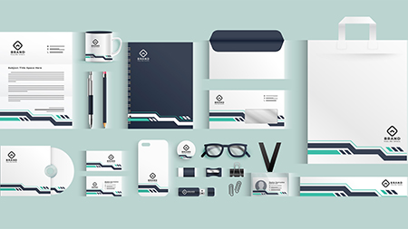 modern business stationery set banner for corporate identity